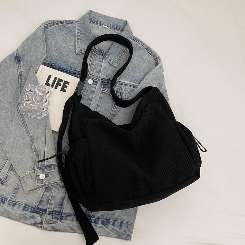 Torba na ramię Commuter Corduroy Bag Damska torba typu tote o dużej pojemności Torba typu crossbody