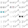 18 Paren 20G Chirurgisch Staal Platte Achterkant Oorbellen voor Vrouwen Mannen Push-in Neus Stud Ringen Kraakbeen Lip Ringen Tragus Piercing Sieraden