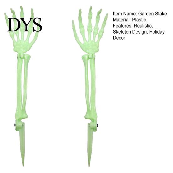 Graveyard Scene Setter 1 Pair Halloween Skeleton Hand Yard Stake, Fake Bone Ground Creepy Garden Decor Insert for Cemetery Lawn Display, Spooky