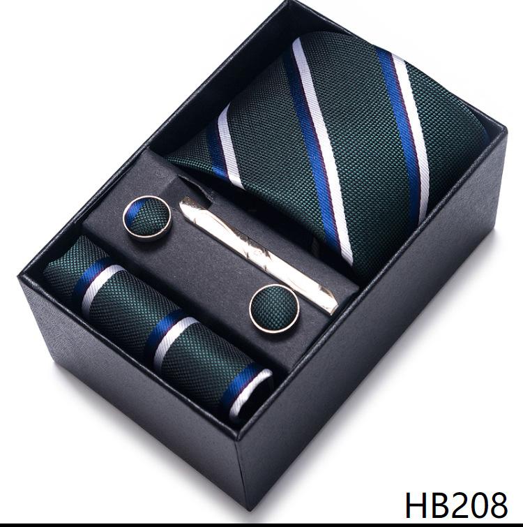 Gift Box Men'S 8Cm Tie Business Dress Jacquard Yarn Business Career Tie Set Men