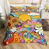 Wild Mushroom Duvet Cover Set Burgundy Plant Bedding Set For Kids Comforter Cover Soft Polyester King Queen Size With Pillowcase