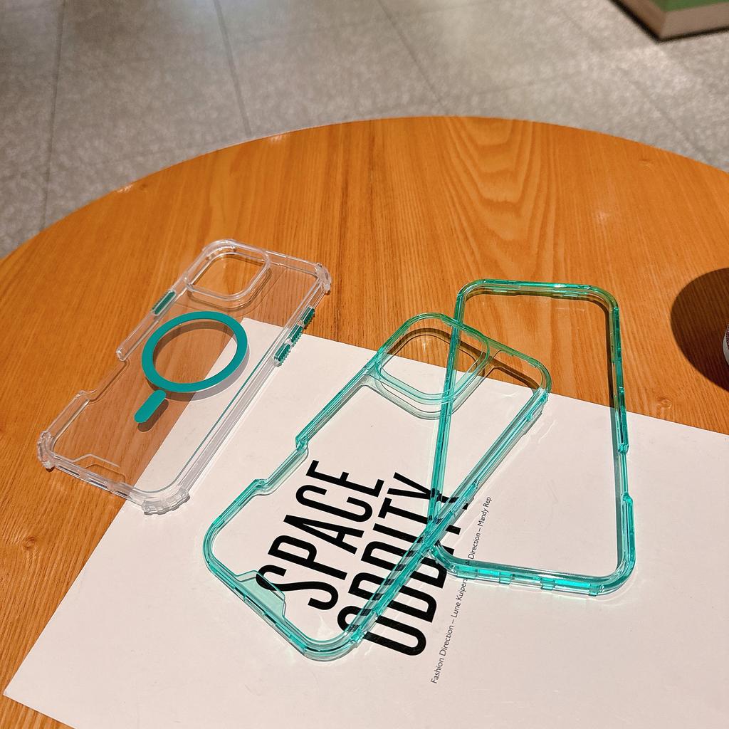 Second Generation Magnetic Colorful Thin Three-in-One Independent Button Phone Case for IP16promax Case