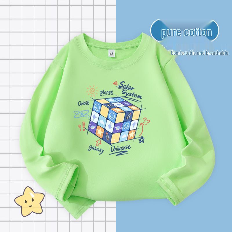 Jungen Langarm Baumwoll T-Shirt - Atmungsaktives Frühlings-/Herbstmode-Oberteil