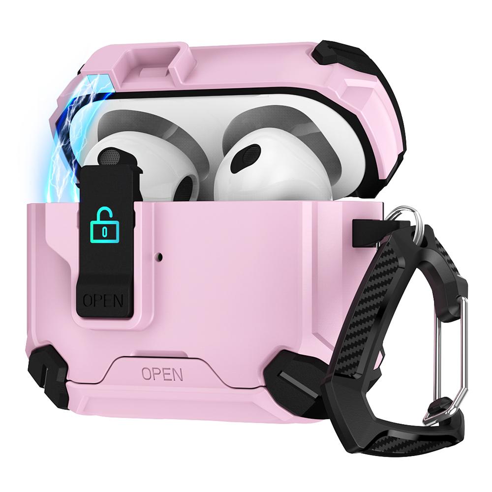 For AirPods Pro 2 Case TPU+PC Compatible with MagSafe Stand Bluetooth-compatible Earbuds Cover with Carabiner