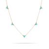 Fashion S925 Sterling Silver Simple Inlaid 5 Claws Inlaid Turquoise High-End Textured Necklace Collarbone Chain