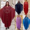 Rochie musulmană de femeie Rochie Abaya cu margele brodate Robă musulmană cu glugă Rochie lungă de caftan din șifon Orientul Mijlociu Africa Rochie maxi de dimensiuni mari