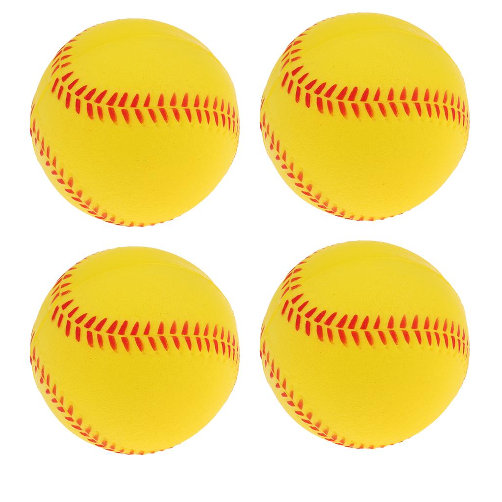 4x Safety Baseball Practice Training PU Softball Team Game Yellow