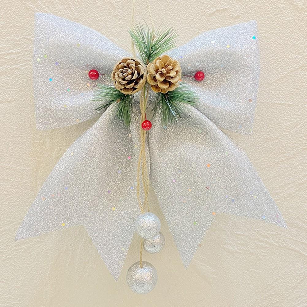 

Великолепные рождественские банты с блестящей пудрой мгновенно украсят ваш интерьер серебряный