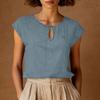 Women's Retro Fashion Casual Thin Round-Neck Sleeveless Crewneck Top