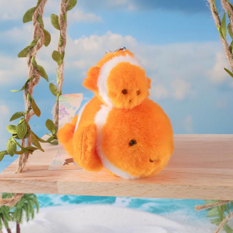 Kawaii Mom Baby Animal Plush Doll Pendant Cute Octopus Starfish Clownfish Dolphin Killer Whale Turtle Shark Seal Keychain Decor