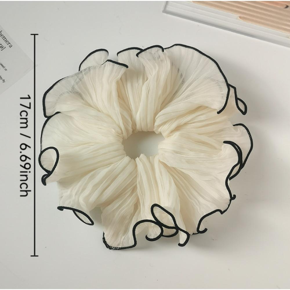 4/2pcs Fabric Hair Bands with Tassel Design Cute Solid Colour Chiffon Hair Bundles Ruffled Hair Bands,Suitable for Women