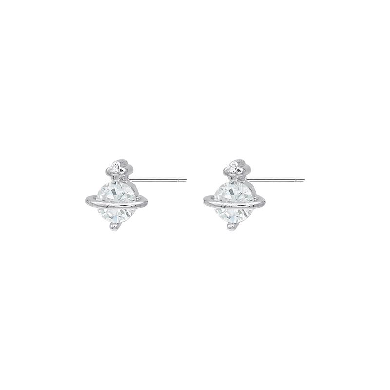 Boucles d'oreilles Mini Saturne Élégantes - Design de Planète Ultra-Petit, Style Coréen Polyvalent pour le Quotidien