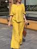 New Summer Cotton Linen Set Women's Fashion Casual Loose Pants Two Piece Outfit