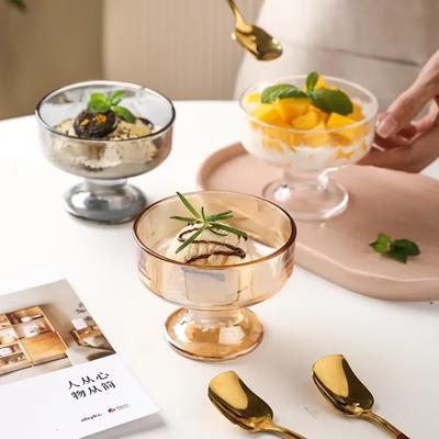 220ml Ice Cream Cup Glass Yogurt Bowl Multifunctional Pudding Cup  Milkshake
