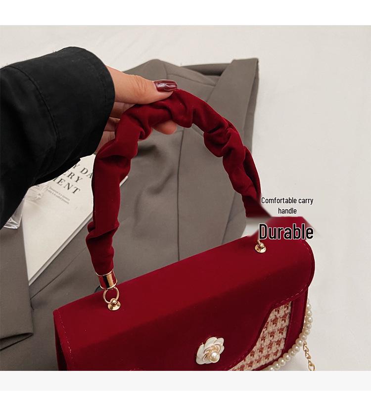 Women's Luxury Red Bridal Handbag - Bridesmaid & Bride Wedding Clutch