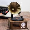 Retro Wood Grain Bluetooth Vinyl Speaker with Rotating Design