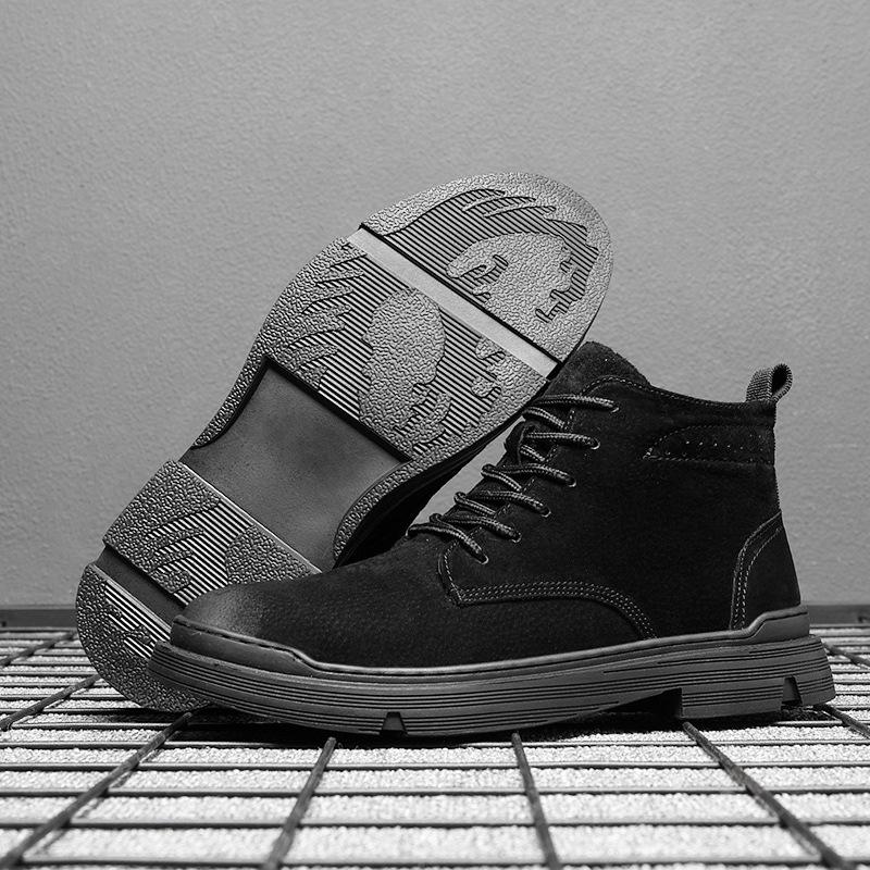 Męskie buty Martin ze skóry naturalnej z wysoką cholewką - Casualowy trend kolekcja wiosenna 2024