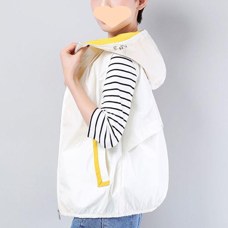 Women Vest Sunscreen Hooded Vest Women Fashion Sleeveless Jackets Coats Female Short Waistcoat Outerwear Plus Size