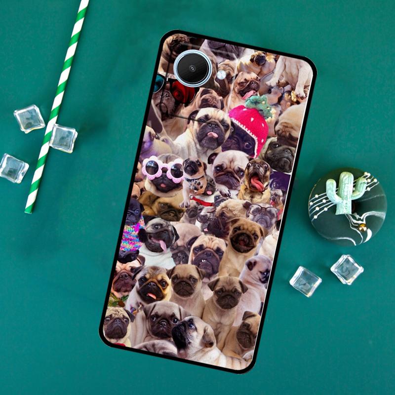 Cute Pug Dog For Realme 15 14 13 12 11 10 Pro Plus C65 C67 C63 C61 C55 C51 C53 C35 C75 GT6 GT7 Pro Case