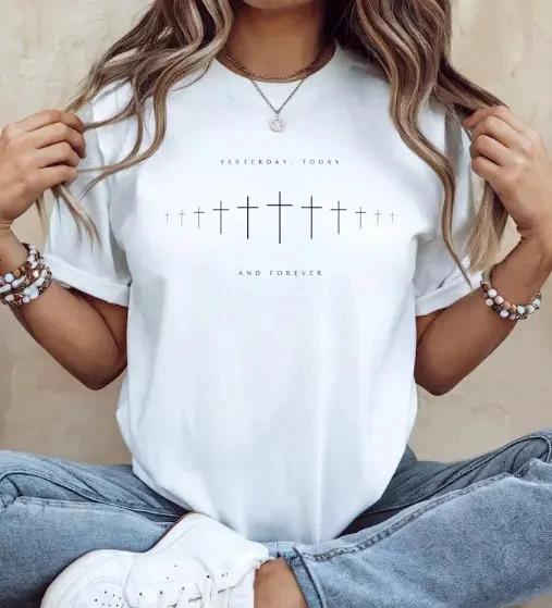 Faith Cross Shirt, Christian Bible Verse Religious Graphic Tee 4XL