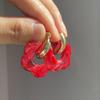 Multicolor Transparent Acrylic Resin Marbling Flower Drop Earrings For Women  Ear Buckle Jewelry Gift