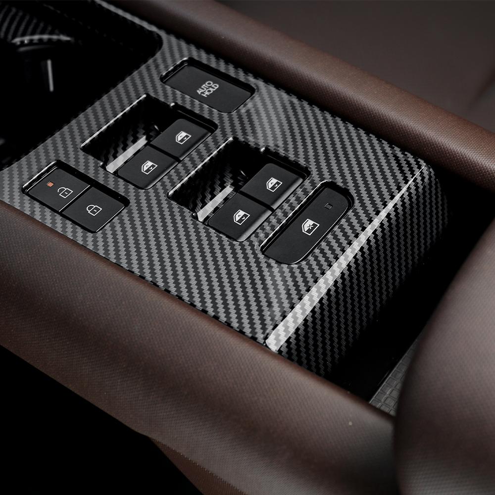 For Hyundai IONIQ 6 2023-2025 Car Turning Carbon Fiber Central Control Cup Holder Panel Cover Interior Accessories LHD