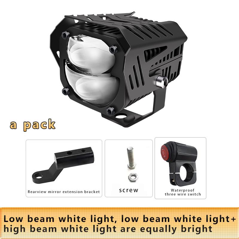 Motorcycle Work Light White High Low Beam Auxiliary Spotlight LED Driving Head Lights For Moto SUV ATV 4X4 offRoad Universal 12V