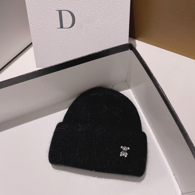 Warm Cute Bear Knit Beanie Soft Rabbit Hair Winter Hat Women Outdoor