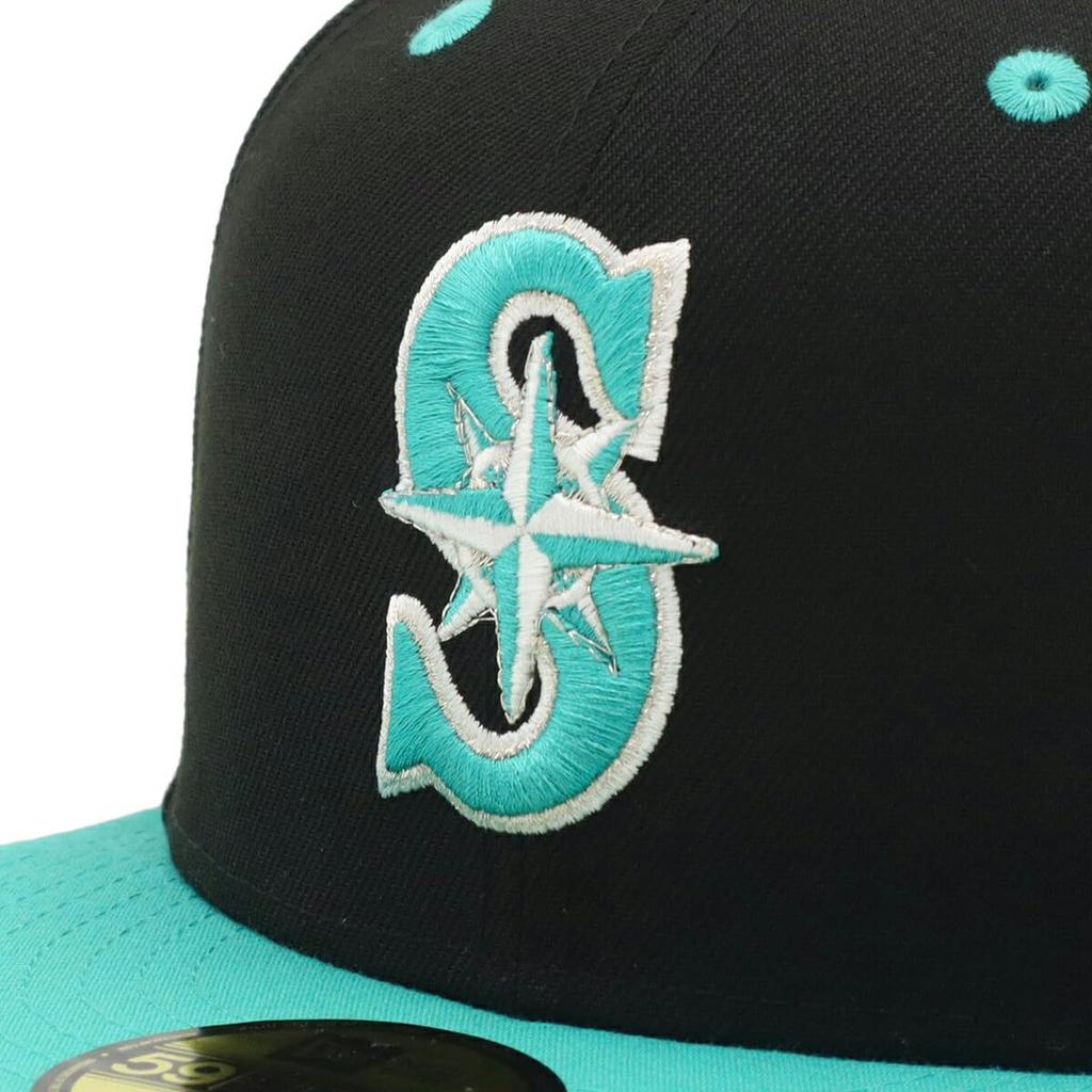 New Era 59FIFTY Cap MLB Seattle SEA 7 Side Under Exclusive to and Side Straight Flat Stylish Streetwear Brand (70907353, NER35C0391), Mariners,
