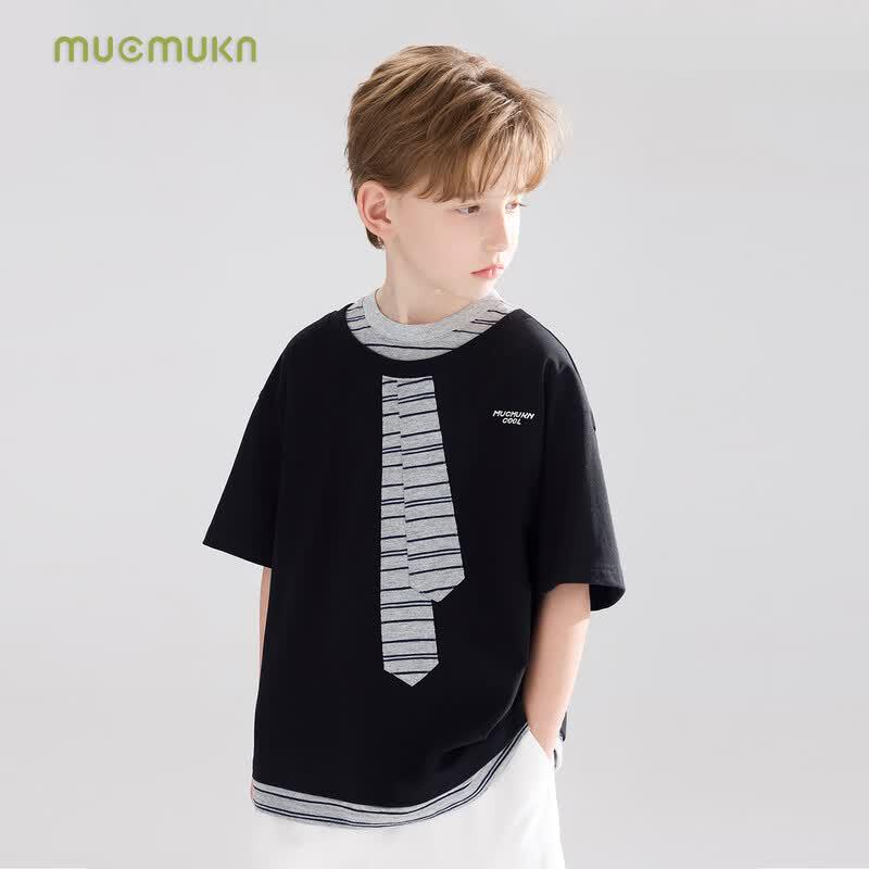 Mucmukn Boys' Cooling Antibacterial Tie T-shirt