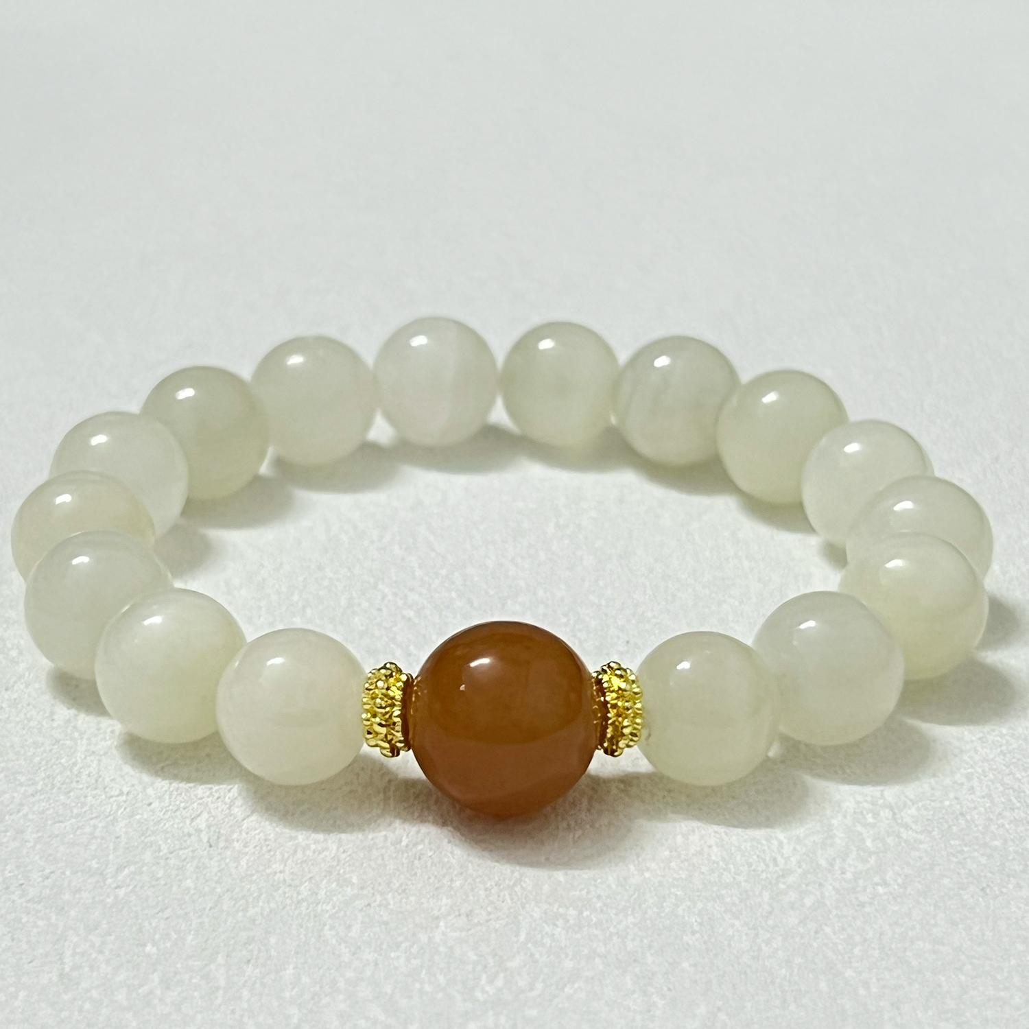 

10mm Round Beads Calcite Bracelet for Women Elastic Beaded Bracelet Natural Stone Bangle DIY Jewelry Gifts Length 16cm світло-зелений колір