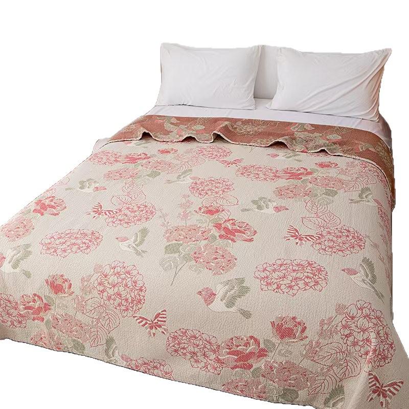 Customizable Pure Cotton 4-Layer Gauze Jacquard Blanket - Perfect New Year Gift