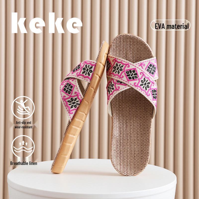 2025 Linen Slippers: Women's & Men's Non-slip, Anti-odor, Silent, Sweat-absorbent for All Seasons