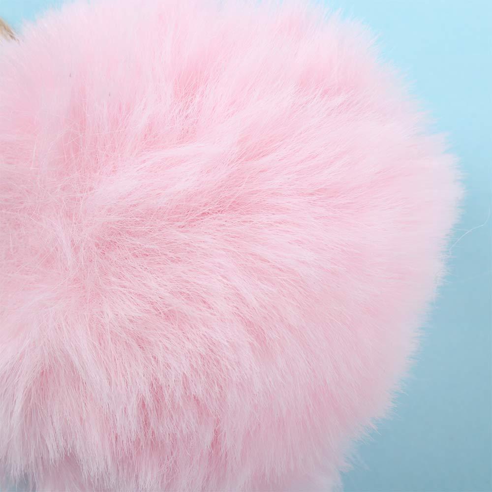Girls Ornaments for Women's Bags Pompom Keychains Rhinestone Heart Bag Pendant Rhinestone Keyrings