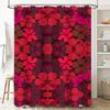 Modern Polka Dot Bath Shower Curtain Waterproof Polyester Fabric Decorative Set for Bathroom in Rich Maroon Color with 12 Hooks