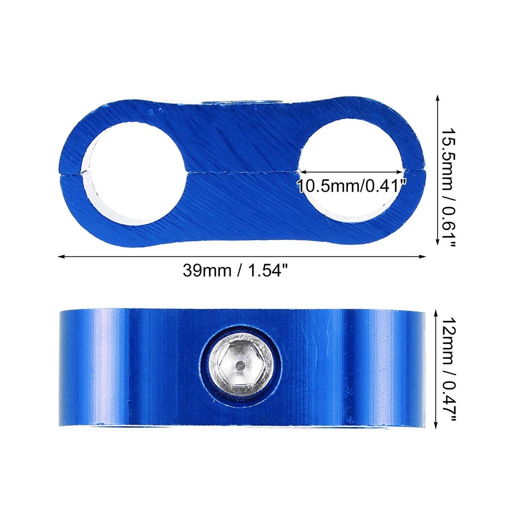 uxcell Klamra Separatora Przewodów Samochodowych Złącze Przewodu Paliwowego Stop Aluminium AN4 do Przewodu Olejowego Paliwowego Niebieska 3 szt.
