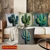 2D Bohemian Cactus Print Throw Pillow Covers Pattern Cushion Cover Suitable For Sofa Bedroom Car Pillow Cover