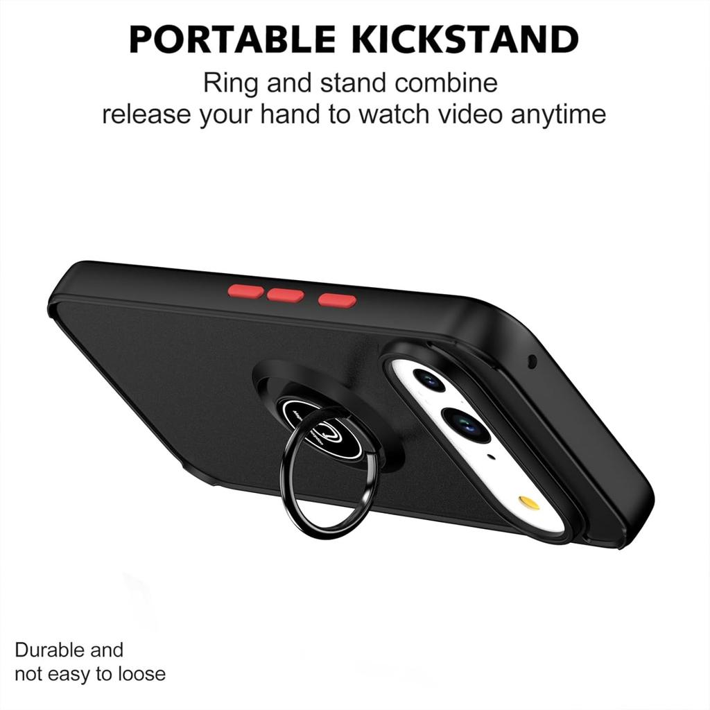 Armor Matte Case For Google Pixel 10 Pro XL 9 Pro 9A Cover Ring Magnetic Stand Holder Shockproof Shell Coque Fundas