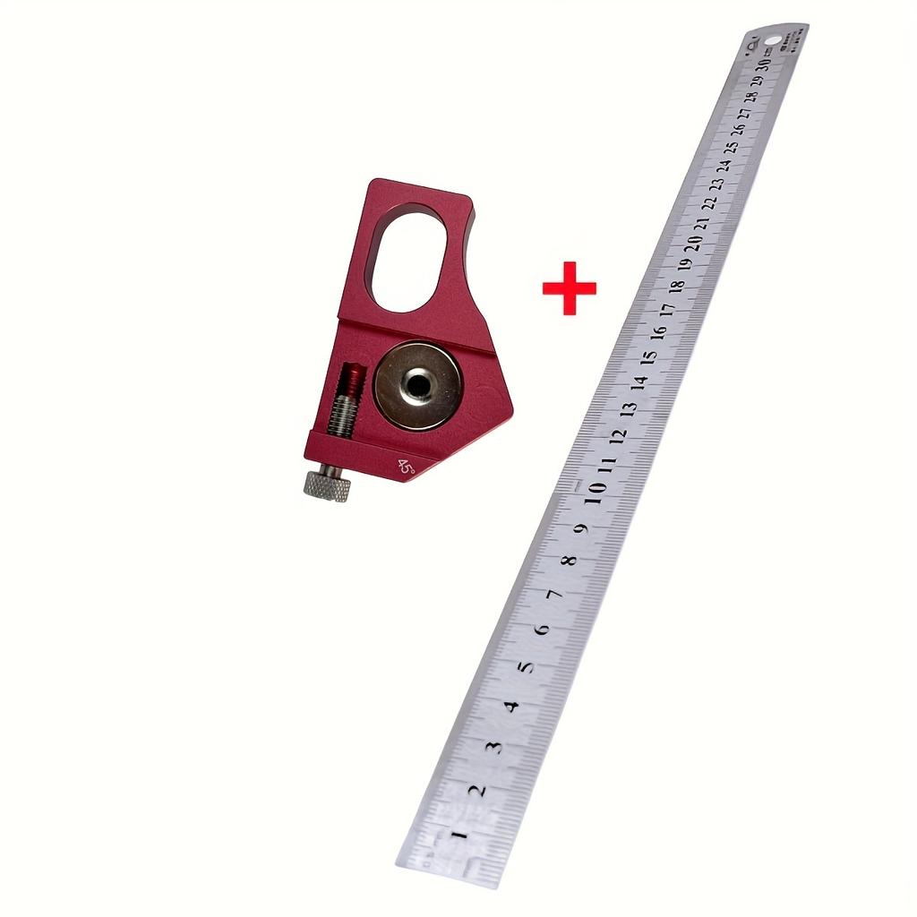 Steel Ruler Positioning Block 45/60/90 Degree Angle Scriber Line Marking Gauge Woodworking Square Scribe for Ruler Locator