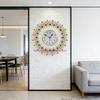  Wall Clock Metal None-Ticking Silents Clock Crystal Peacocks Digital Wall Clock