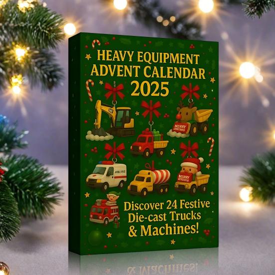 Advent Calendar 2025 for Kids Boys 24 Die-Cast Trucks Machines Christmas