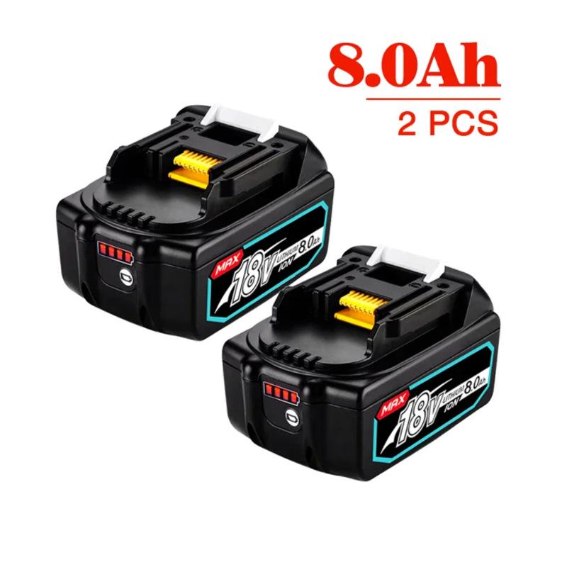 18V 8000mAh Lithium-Ion Replacement Battery for Makita BL1860B Power Tools