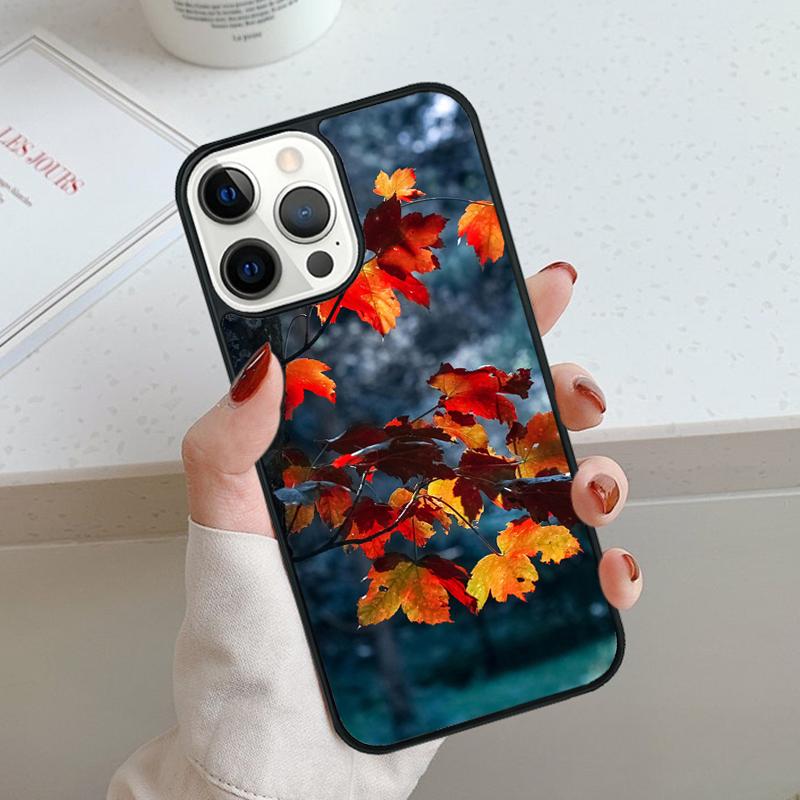 Autumn Falling Leaves Maple Phone Case For iPhone 17 Air 11 12 13 14 15 16 Pro Max Cover For iPhone 17 Air Max Plus