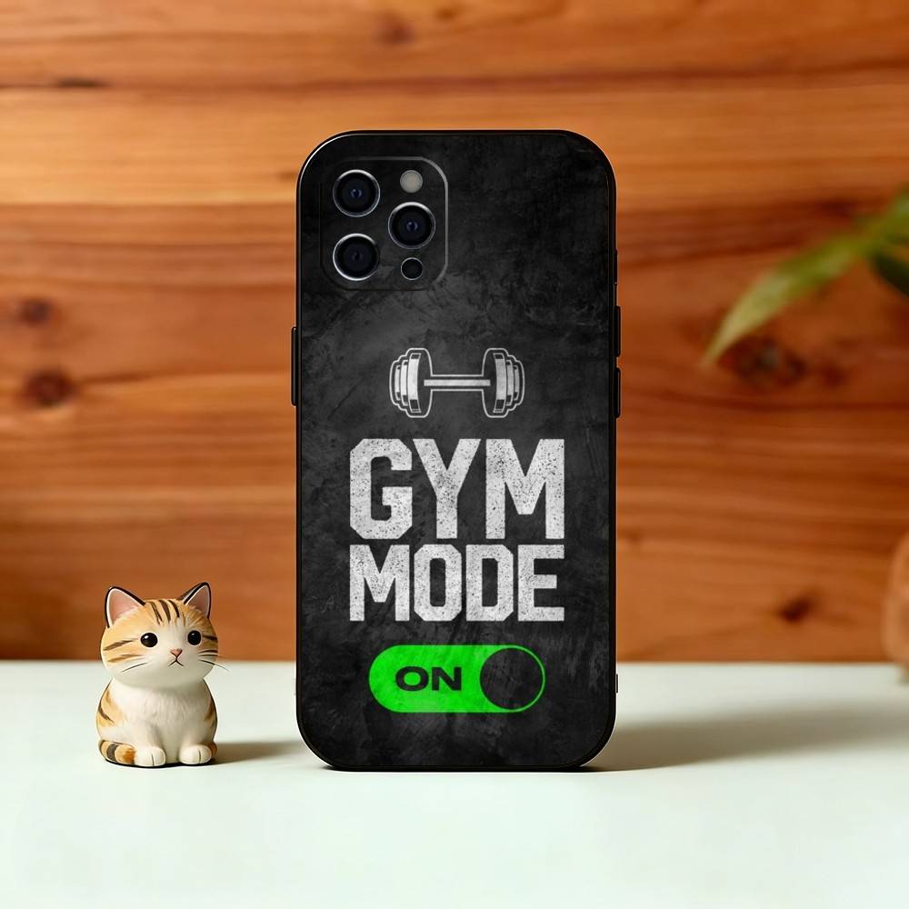 

Gym Moode On Phone Case For iPhone 17, 16,15,14,13,12,11 Plus,Pro Max, Others Soft Black Cover iPhone15pro