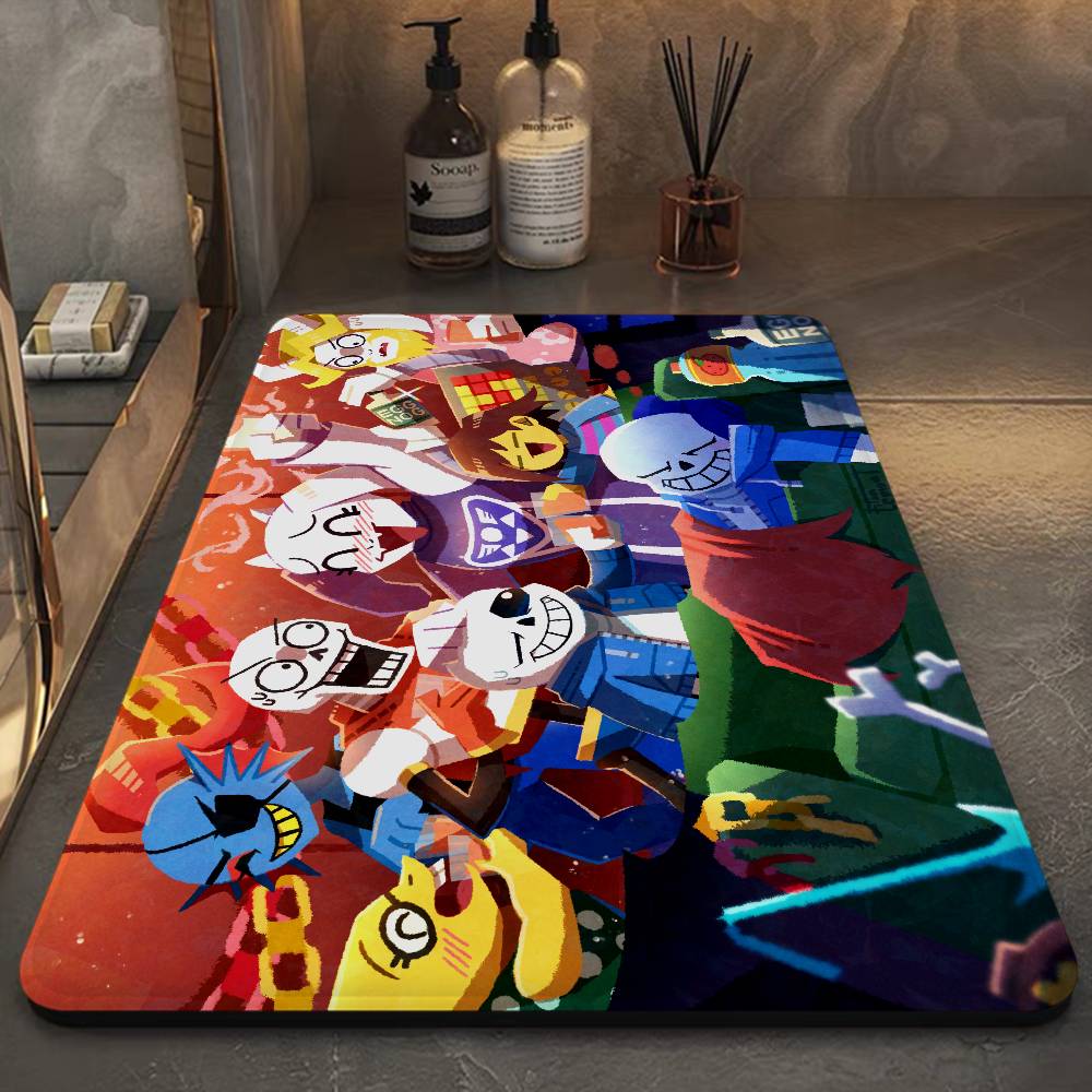 U-Undertale Anime Door Mat Kids Room Bedroom Decoration Balcony Anti-Slip Doormat Living Room Doormat Area Rug