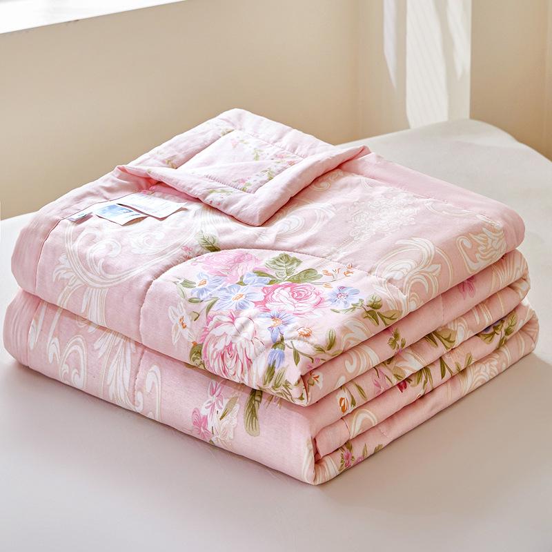 Summer Cool Cotton Quilt: Lightweight, Printed, for Double or Single Bedding