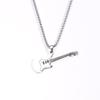 European and American Trendy Men's Street Mini Rock and Roll Guitar Pendant Fashion Necklace Jewelry for Women