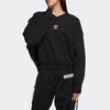 Adidas Originals Zipper Decorative Spliced Printed Long Sleeve Sports Pullover Cropped Sweatshirt Women sweatshirt Black HD0342