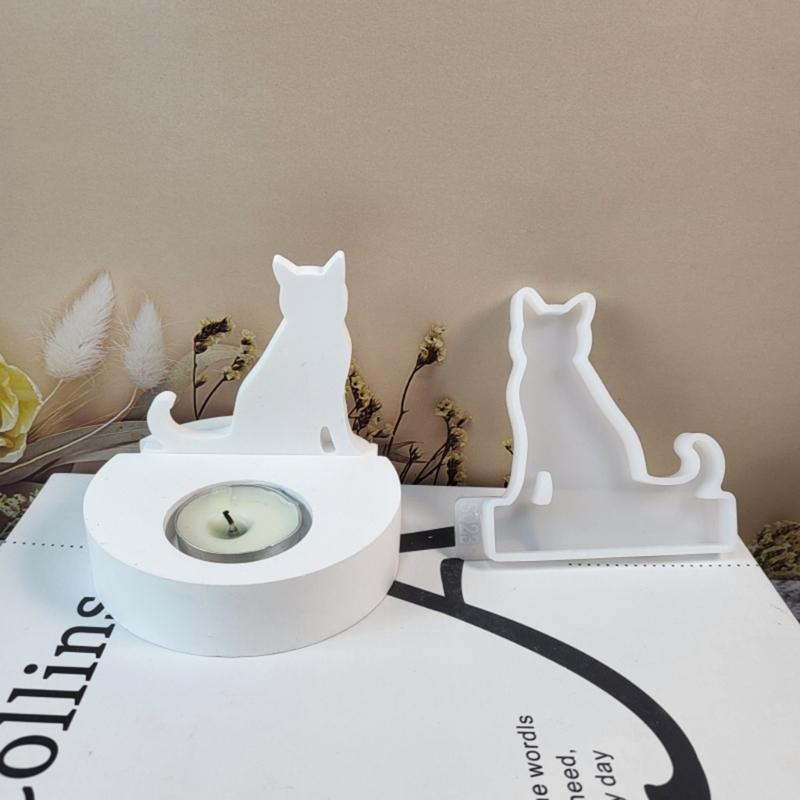 Cats Resin Molds Dog Silicones Molds for Making Tealight Holder Decorations Holiday Gift Room Decorations DIY Craft
