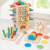 Wooden 5 In 1 Stick Drawing Game Color Cognition Puzzle Parent Child Interactive Board Game Focus Balance Toy